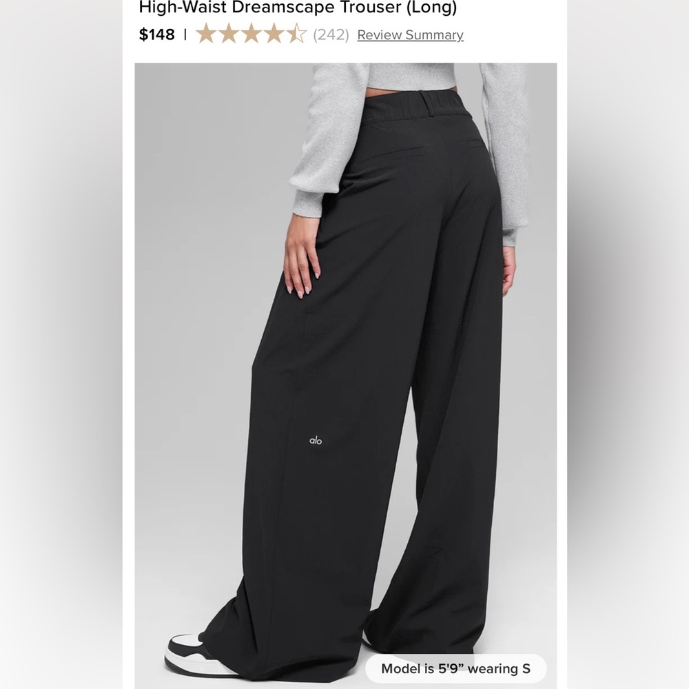 ALO Yoga Black Wide-Leg Women's Pants - Picture 2 of 7